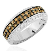 14K 1.00CTW CHAMPAGNE DIAMOND WHITE GOLD RING - Johnny Dang & Co