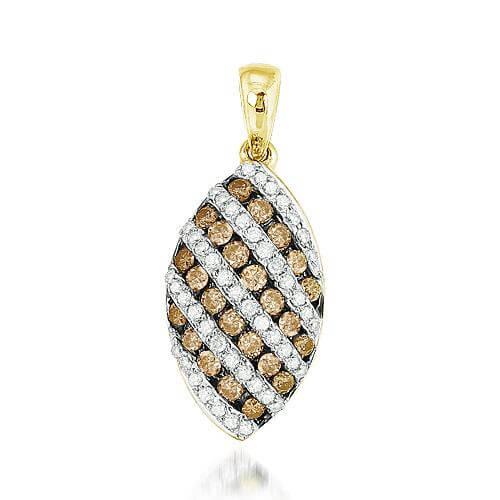 10KY 0.55CTW CHAMPAGNE DIAMOND FANCY PENDANT - Johnny Dang & Co