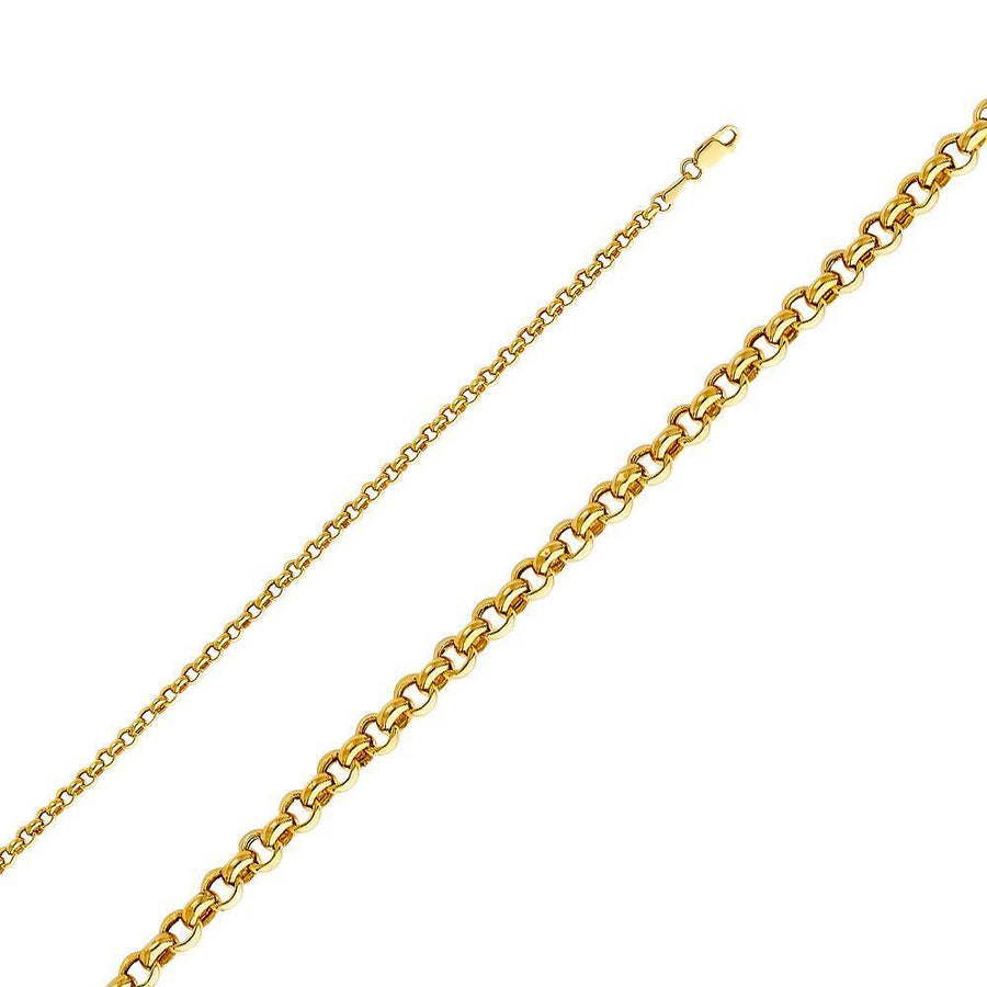 3.8mm Hallow Classic & Angles Rolo Bracelet - Johnny Dang & Co