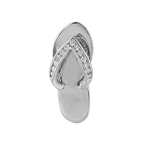14KY 0.15CTW DIAMOND FLIP FLOP PENDANT - CHARM SIZE - Johnny Dang & Co