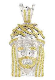 10KW 2.50CTW YELLOW DIA JESUS HEAD - Johnny Dang & Co