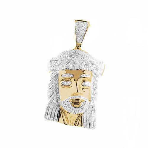 10KY 1.75CTW DIAMOND JESUS HEAD PENDANT - Johnny Dang & Co