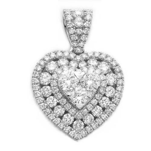 14KW 1.40CTW HEART DIAMODN PENDANT - Johnny Dang & Co