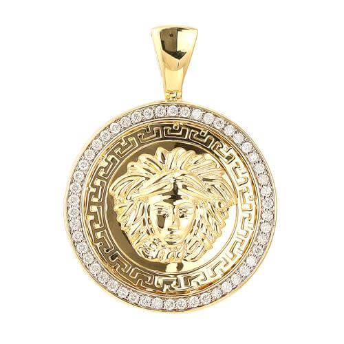 10KY 1.15CTW DIAMOND MEDUSA MEDALLION - Johnny Dang & Co
