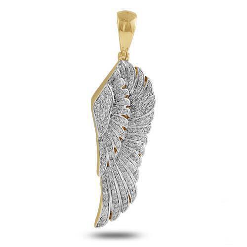 10KY 1.50CTW DIAMOND ANGEL WING PENDANT - Johnny Dang & Co
