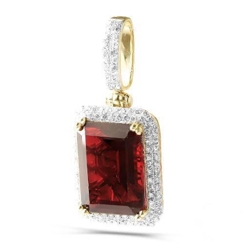 10KY 1.15CTW DIAMOND PENDANT WITH 15.27CT SYNTHETI - Johnny Dang & Co
