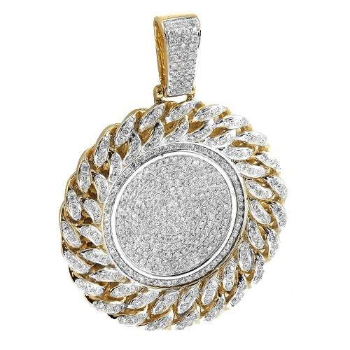 14KY 3.75CTW DIAMOND MEDALLION WITH MIAMI CUBAN BO - Johnny Dang & Co