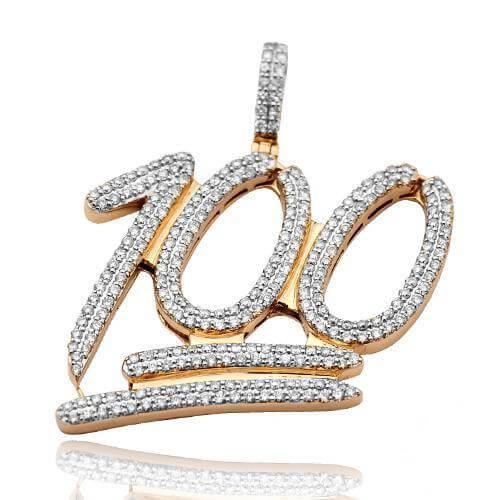 10KY 2.50CTW DIAMOND '100' PENDANT - Johnny Dang & Co