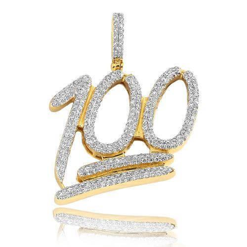 10KY 1.50CTW DIAMOND '100' PENDANT - Johnny Dang & Co
