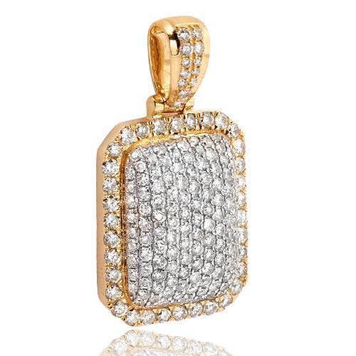 10KY 3.75CTW DIAMOND 3-D DOME DOGTAG PENDANT - Johnny Dang & Co