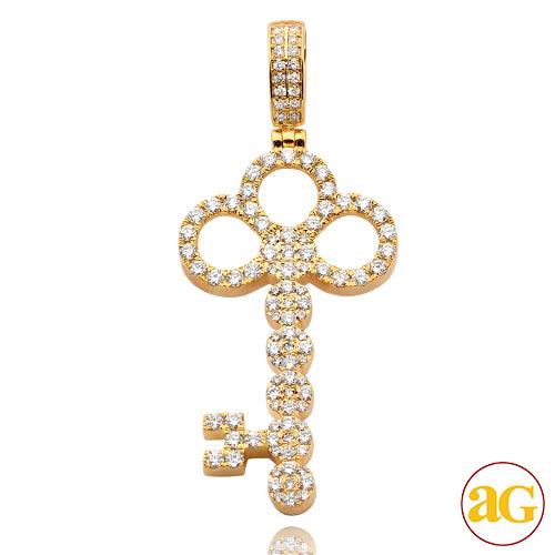 14KT 1.15CTW DIAMOND CLUSTER DESIGN SKELETON KEY - Johnny Dang & Co