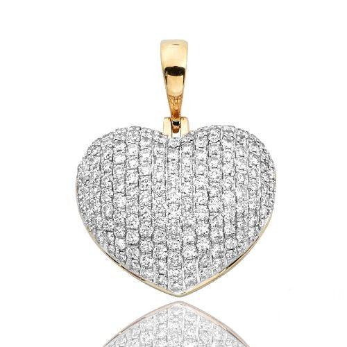 14KY 2.25CTW DIAMOND PUFFED HEART PENDANT - Johnny Dang & Co