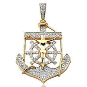 10KY 2.00CTW DIAMOND ANCHOR JESUS PENDANT - Johnny Dang & Co