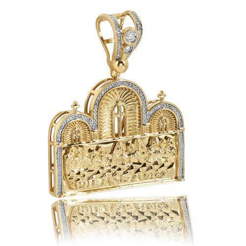 10KY 0.50CTW DIAMOND LAST SUPPER PENDANT - Johnny Dang & Co