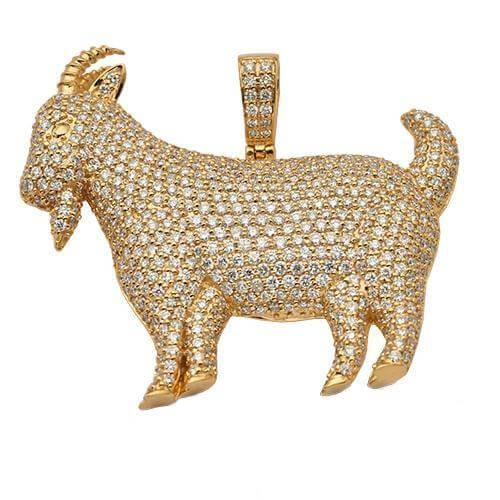 14KY 6.00CTW DIAMOND GOAT PENDANT - Johnny Dang & Co