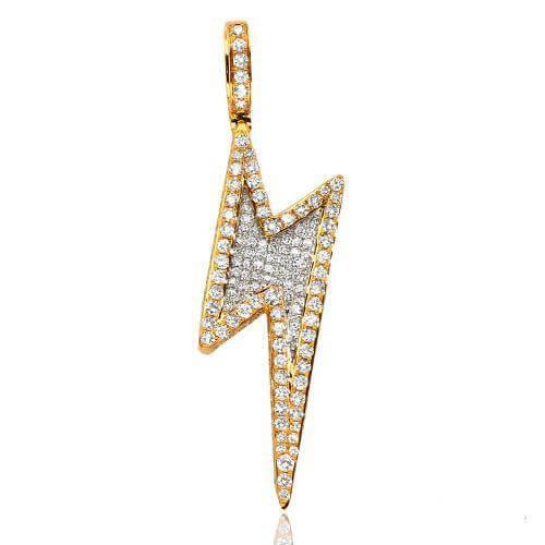 10KY 3.75CTW DIAMOND LIGHTNING BOLT PENDANT - Johnny Dang & Co
