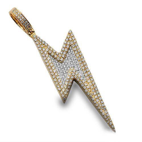 10KY 1.10CTW DIAMOND LIGHTNING BOLT PENDANT - Johnny Dang & Co