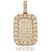 14KY 5.00CTW DIAMOND DOGTAG PENDANT WITH FLEUR CLU - Johnny Dang & Co