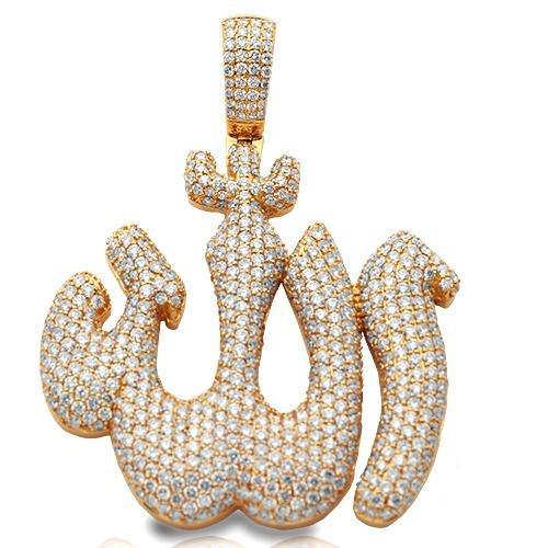 14KY 11.05CTW DIAMOND 'ALLAH' PENDANT - - Johnny Dang & Co