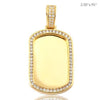 10KY 1.40CTW DIAMOND DOGTAG PENDANT - MIRROR PLATE - Johnny Dang & Co