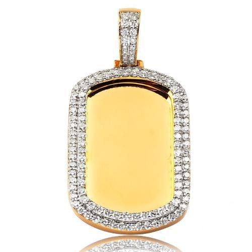 14KY 2.35CTW DIAMOND DOGTAG PENDANT - 2 ROW 2 - Johnny Dang & Co