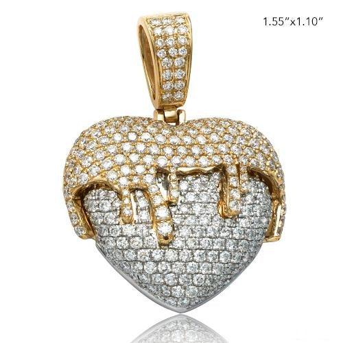 14KY+W 4.00CTW DIAMOND TWO TONE DRIPPING HEART - Johnny Dang & Co