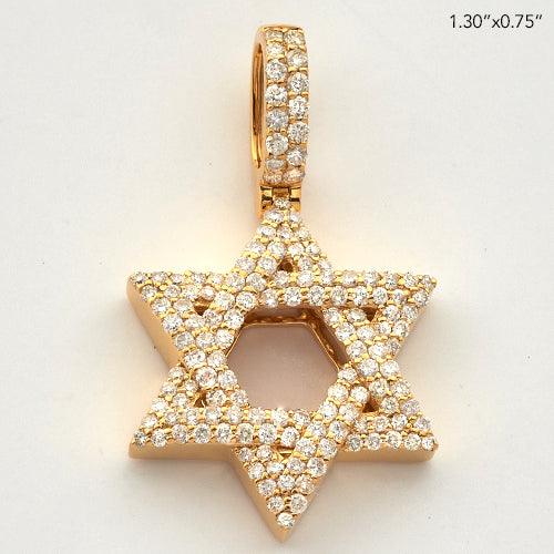 14KY 1.00CTW DIAMOND STAR OF DAVID PENDANT - Johnny Dang & Co