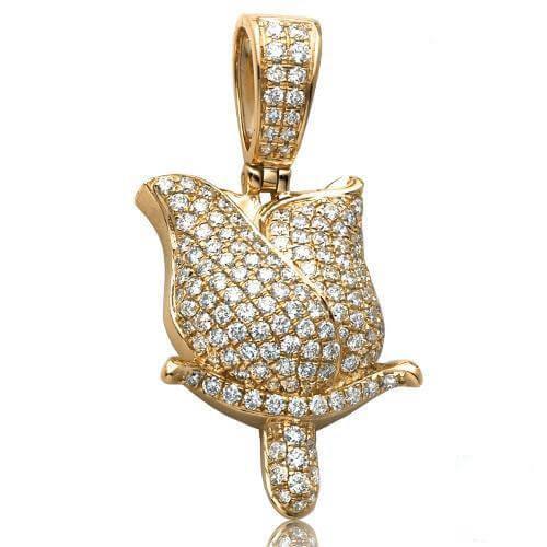 14KY 1.50CTW DIAMOND ROSE PENDANT - Johnny Dang & Co