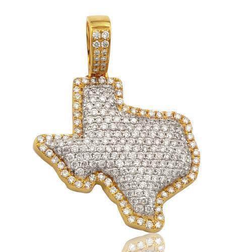 10KY 1.25CTW DIAMOND U.S. STATE PENDANT - Johnny Dang & Co