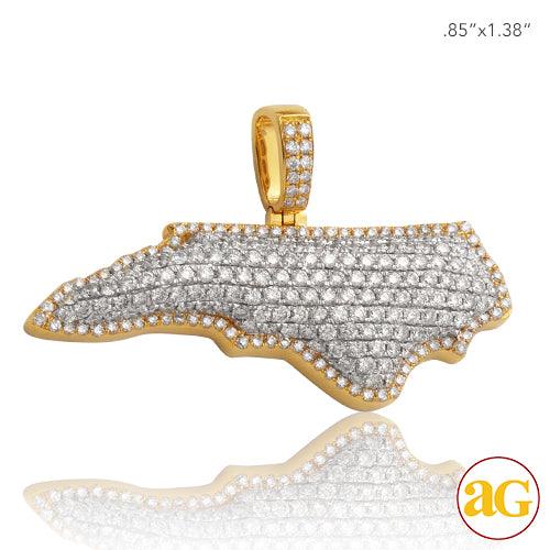 10KY 1.50CTW DIAMOND U.S. STATE PENDANT - Johnny Dang & Co