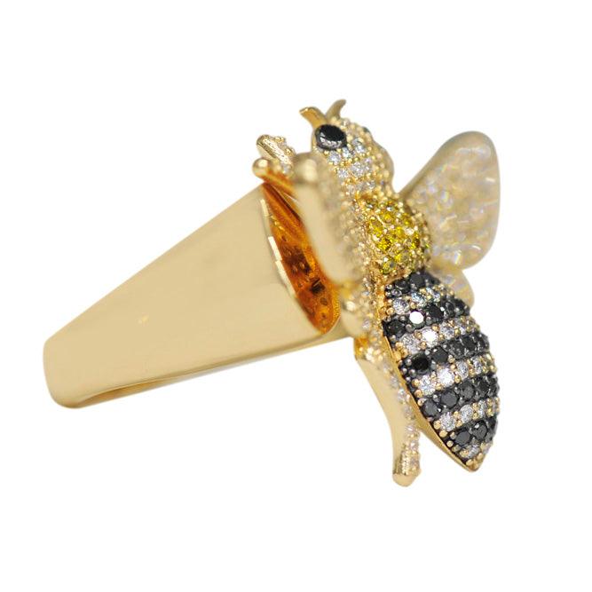 CJ19436 - CUSTOM DIAMOND BEE RING - Johnny Dang & Co