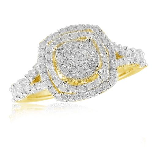 14KY 1.00CTW DIAMOND CLUSTER RING - Johnny Dang & Co