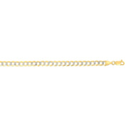 14K Gold 5.7mm White Pave Curb Chain - Johnny Dang & Co