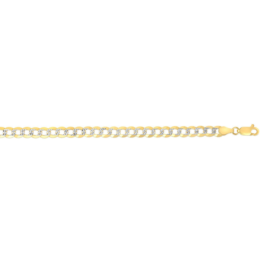 14K Gold 5.7mm White Pave Curb Chain - Johnny Dang & Co