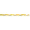 14kt Gold 24 inches Yellow+White Finish 8.3mm Diamond Cut Comfort Pave Curb Chain with Lobster Clasp - Johnny Dang & Co