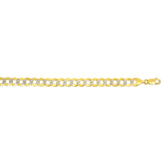 14K Gold 8.3mm White Pave Curb Chain - Johnny Dang & Co