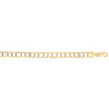14kt Gold 8.75 inches Yellow+White Finish 12.18mm Pave Curb Link Comfort Pave Curb Bracelet with Lobster Clasp - Johnny Dang & Co