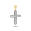 14KY 0.35CTW DIAMOND PUFFED CROSS PENDANT - SMALL - Johnny Dang & Co