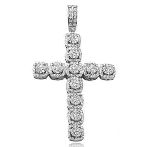 14KY 5.00CTW DIAMOND ROUND CLUSTER-SQUARE HALO - Johnny Dang & Co