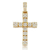 14KY 2.50CTW FLOWER DIAMOND CROSS PENDANT - Johnny Dang & Co