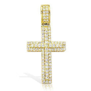 14KY 1.45CTW DIAMOND 3-D CROSS PENDANT - STRAIGHT - Johnny Dang & Co