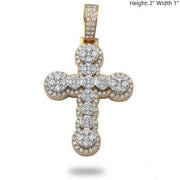14KY+W 2.30CTW DIAMOND ROUND CLUSTER FLARED CROSS - Johnny Dang & Co