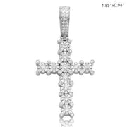 14KY 1.15CTW FLEUR DIAMOND CROSS PENDANT - Johnny Dang & Co