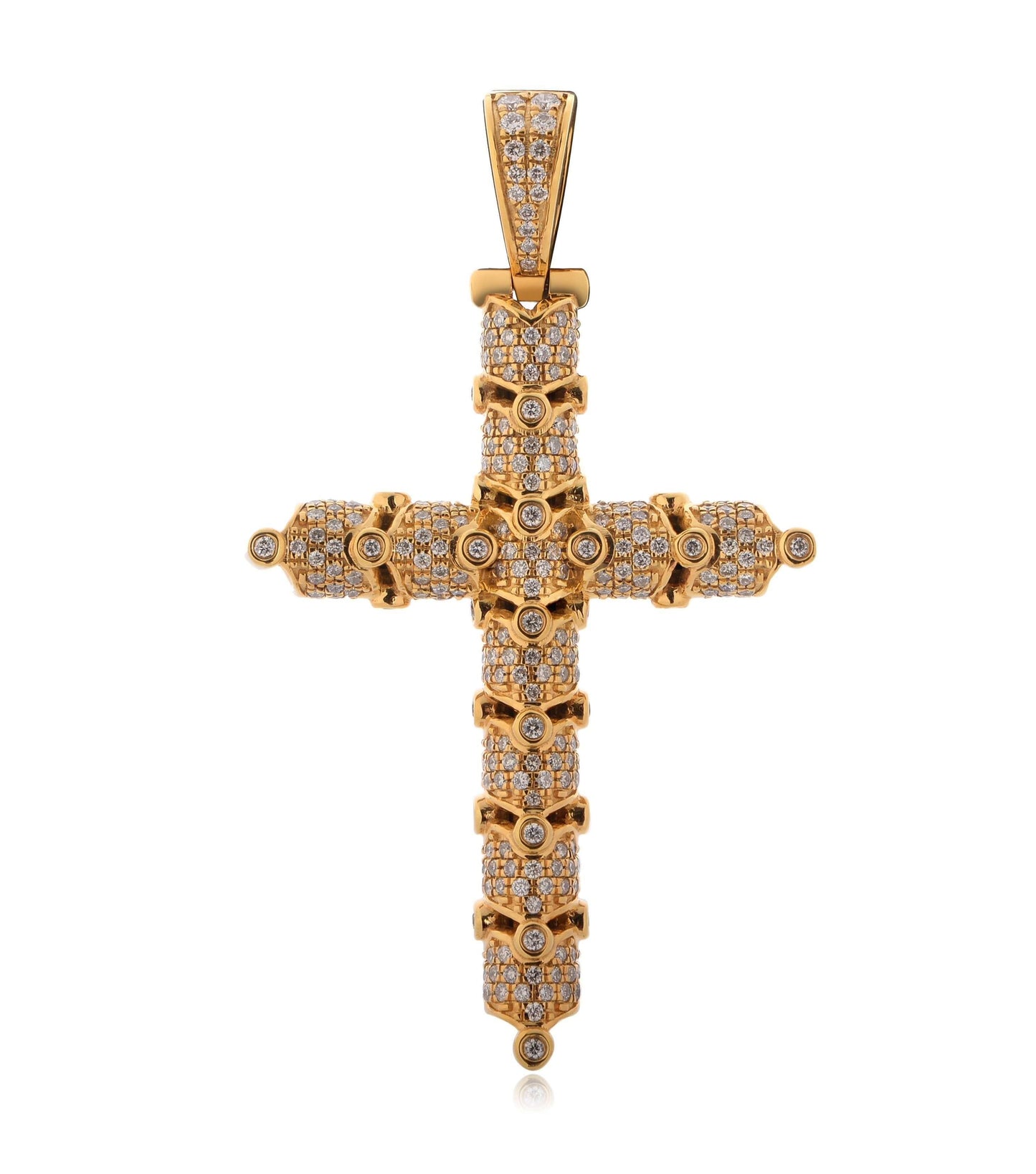 10KY 1.05CTW DIAMOND SEGMENTED CROSS PENDANT - Johnny Dang & Co