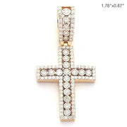 10KY 1.35CTW ILLUSION SET DIAMOND CROSS PENDANT - Johnny Dang & Co