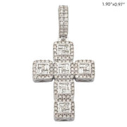 14KW 1.80CTW BAGUETTE DIAMOND CROSS PENDANT - Johnny Dang & Co