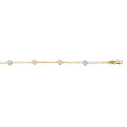 14K Gold CZ by the Yard Anklet - Johnny Dang & Co