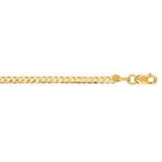 14kt Yellow Gold 10 inches 2.60mm Shiny Curb Type Chain Anklet with Lobster Clasp - Johnny Dang & Co