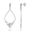 Sterling Silver Large Open Marquise with Multi Shaped CZ Earrings - Johnny Dang & Co