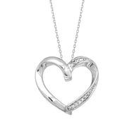 Silver Diamond Accent .03ct Heart Necklace - Johnny Dang & Co